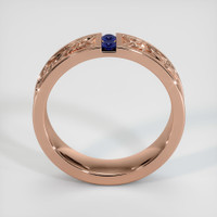 14K Rose Gold Blue Sapphire Men's Wedding Band Image