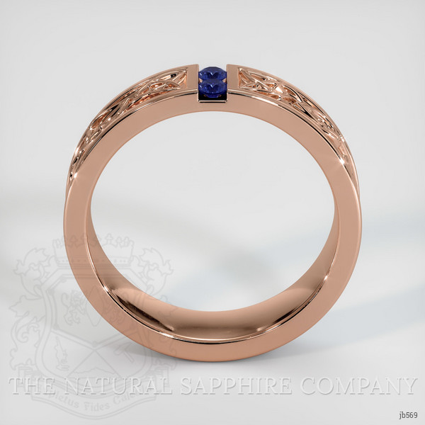 14K Rose Gold Blue Sapphire Men's Wedding Band