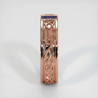 14K Rose Gold Blue Sapphire Men's Wedding Band Image