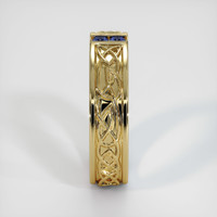 14K Yellow Gold Blue Sapphire Men's Wedding Band Image