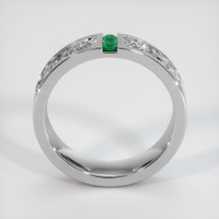 18K White Gold Emerald Men's Wedding Band Image