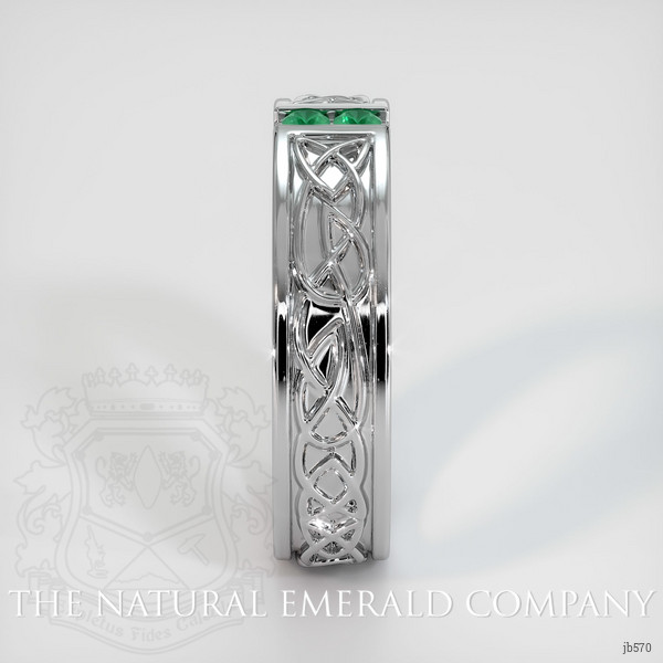 18K White Gold Emerald Men's Wedding Band