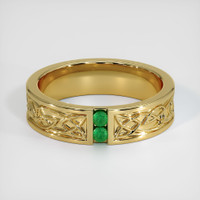 18K Yellow Gold Emerald Men's Wedding Band Video