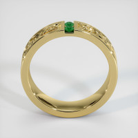 18K Yellow Gold Emerald Men's Wedding Band Image