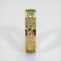 18K Yellow Gold Emerald Men's Wedding Band Image