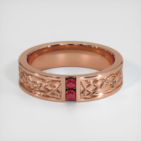 14K Rose Gold Ruby Men's Wedding Band Video