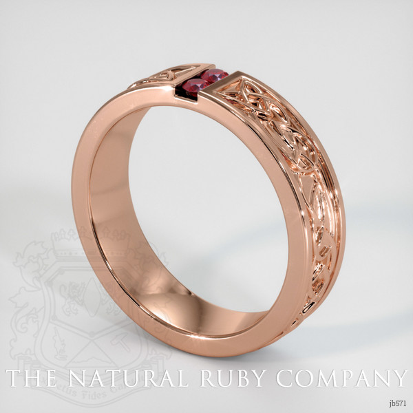 14K Rose Gold Ruby Men's Wedding Band