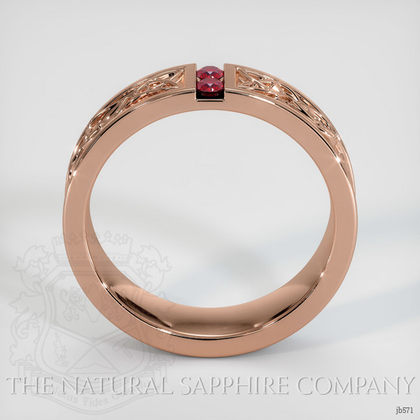 14K Rose Gold Ruby Men's Wedding Band