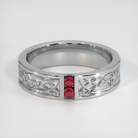 14K White Gold Ruby Men's Wedding Band Video