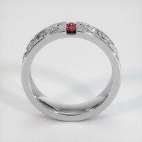 14K White Gold Ruby Men's Wedding Band Image