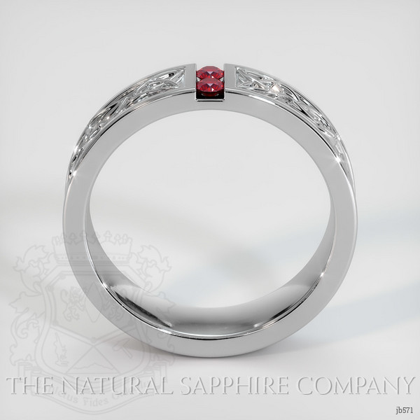14K White Gold Ruby Men's Wedding Band