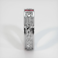 14K White Gold Ruby Men's Wedding Band Image