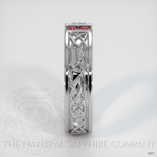 14K White Gold Ruby Men's Wedding Band