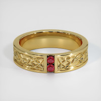 14K Yellow Gold Ruby Men's Wedding Band Video