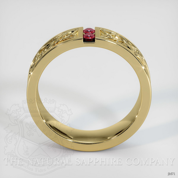 14K Yellow Gold Ruby Men's Wedding Band