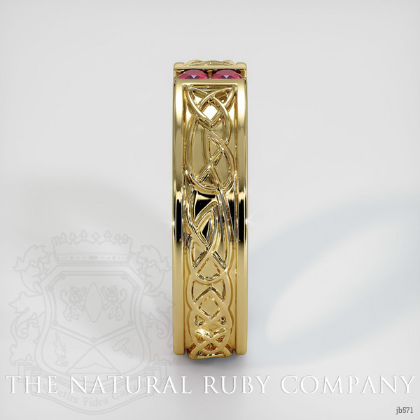 14K Yellow Gold Ruby Men's Wedding Band