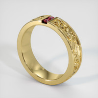 18K Yellow Gold Ruby Men's Wedding Band Image