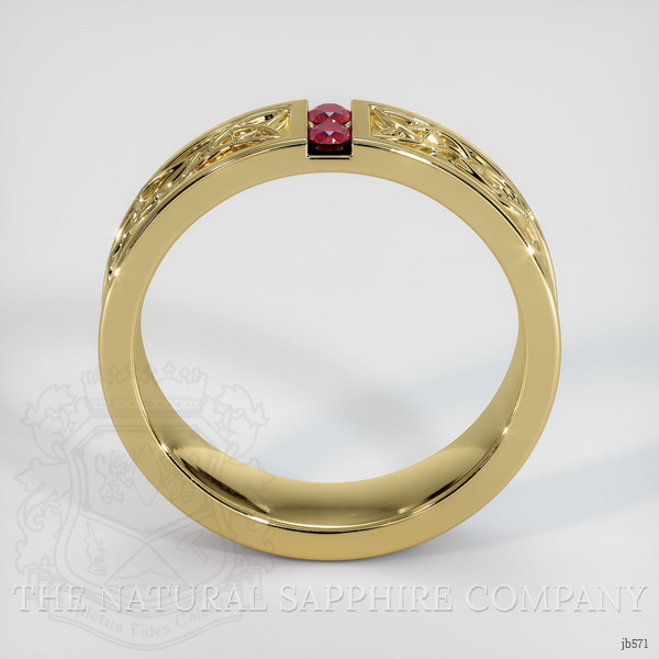 18K Yellow Gold Ruby Men's Wedding Band