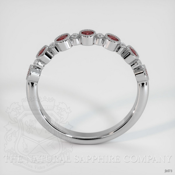 Platinum 950 Ruby and Diamond Bezel Wedding Band