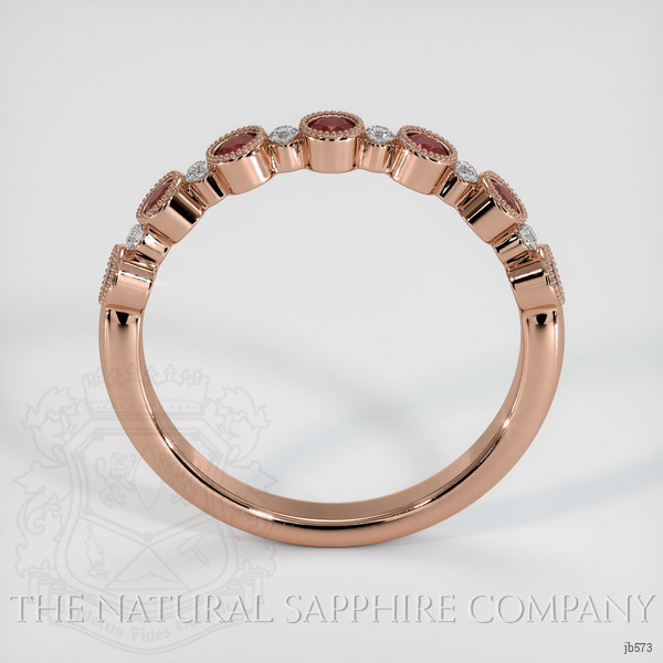 14K Rose Gold Diamond and Ruby Bezel Wedding Band