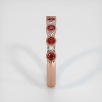 14K Rose Gold Diamond and Ruby Bezel Wedding Band Image