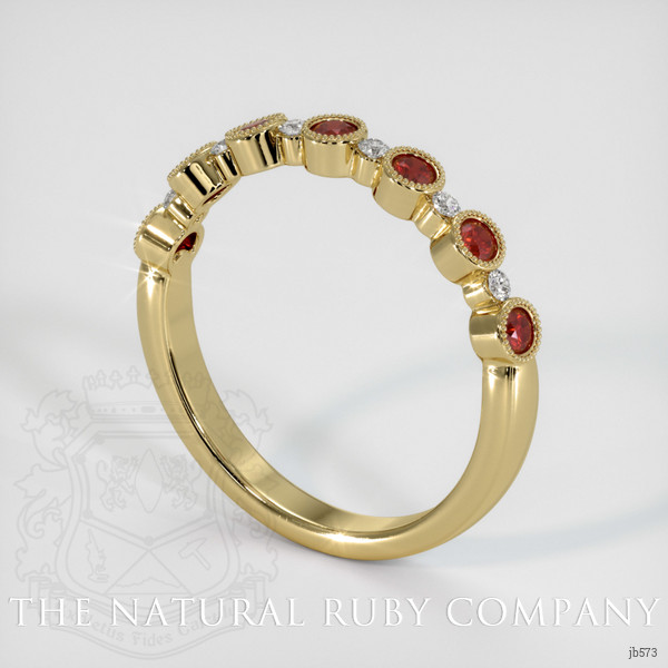 14K Yellow Gold Ruby and Diamond Bezel Wedding Band