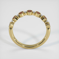 14K Yellow Gold Ruby and Diamond Bezel Wedding Band Image