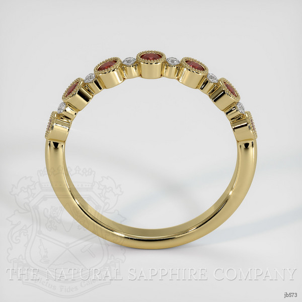 14K Yellow Gold Ruby and Diamond Bezel Wedding Band
