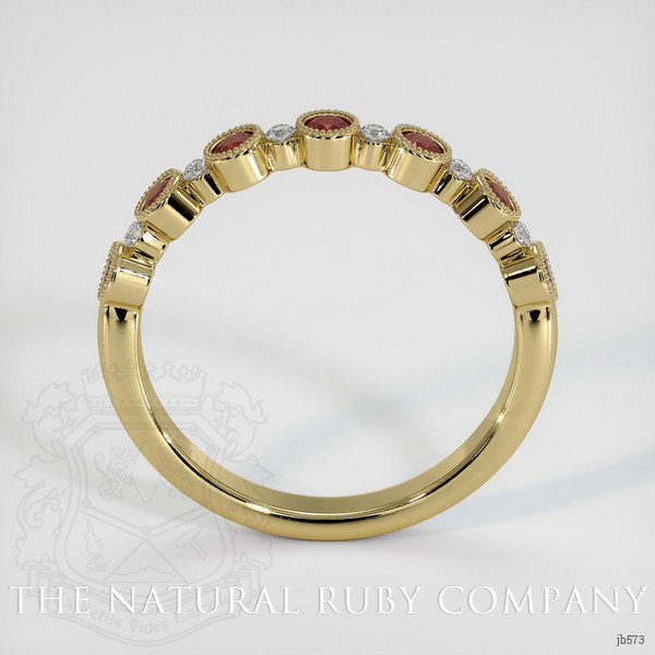 14K Yellow Gold Ruby and Diamond Bezel Wedding Band