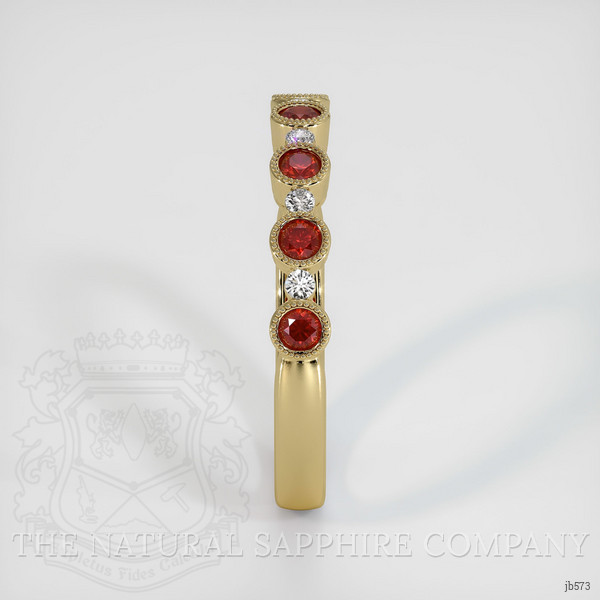 14K Yellow Gold Ruby and Diamond Bezel Wedding Band