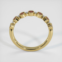 18K Yellow Gold Ruby and Diamond Bezel Wedding Band Image