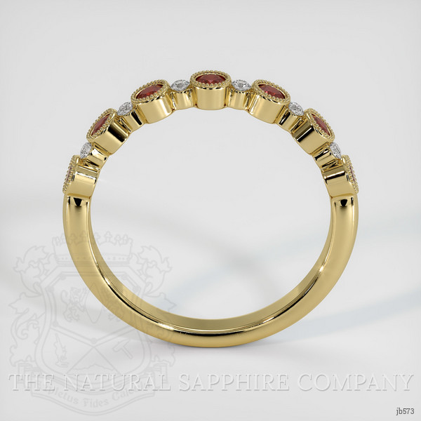 18K Yellow Gold Ruby and Diamond Bezel Wedding Band