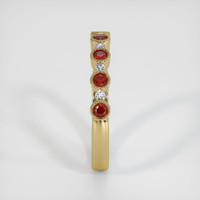 18K Yellow Gold Ruby and Diamond Bezel Wedding Band Image