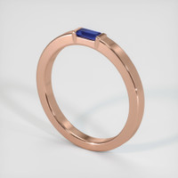 14K Rose Gold Blue Sapphire Men's Wedding Band Image