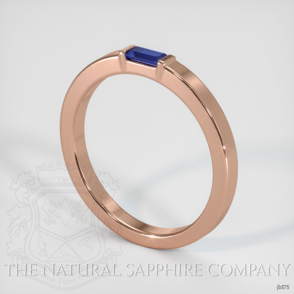 14K Rose Gold Blue Sapphire Men's Wedding Band