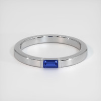 14K White Gold Blue Sapphire Men's Wedding Band Video