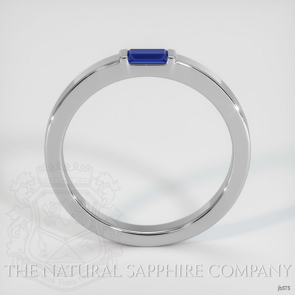 14K White Gold Blue Sapphire Men's Wedding Band