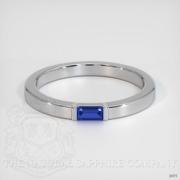 18K White Gold Blue Sapphire Men's Wedding Band