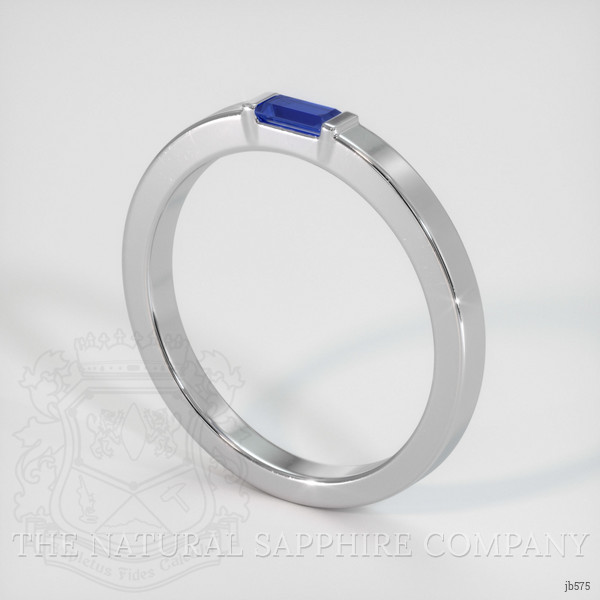 18K White Gold Blue Sapphire Men's Wedding Band