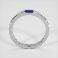 18K White Gold Blue Sapphire Men's Wedding Band Image