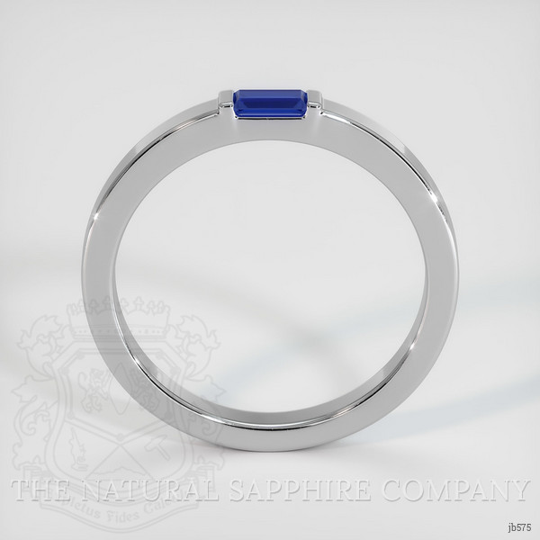 18K White Gold Blue Sapphire Men's Wedding Band