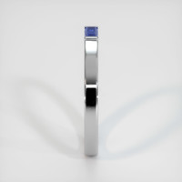 18K White Gold Blue Sapphire Men's Wedding Band Image