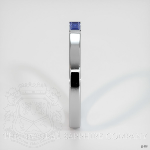 18K White Gold Blue Sapphire Men's Wedding Band