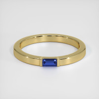14K Yellow Gold Blue Sapphire Men's Wedding Band Video