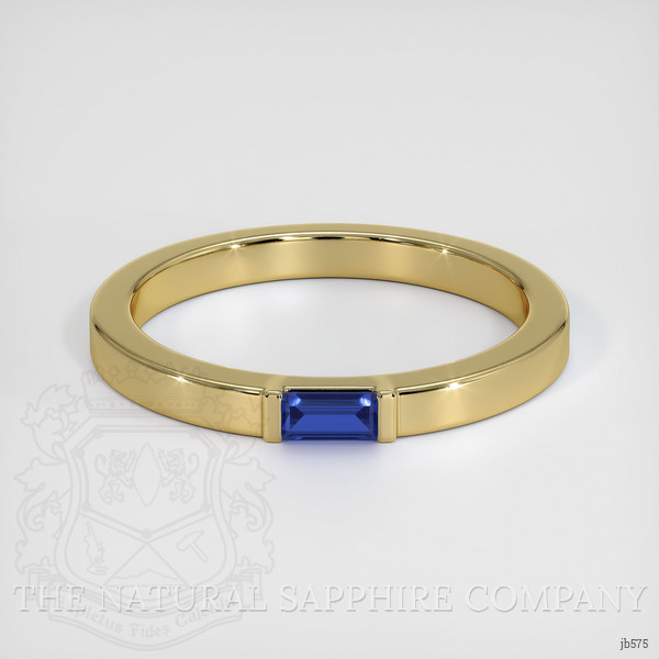 14K Yellow Gold Blue Sapphire Men's Wedding Band