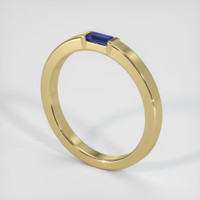 14K Yellow Gold Blue Sapphire Men's Wedding Band Image