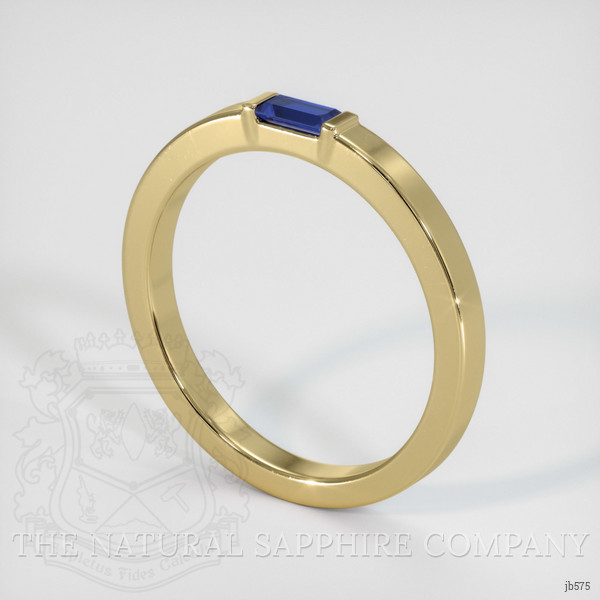 14K Yellow Gold Blue Sapphire Men's Wedding Band