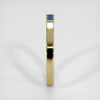 14K Yellow Gold Blue Sapphire Men's Wedding Band Image