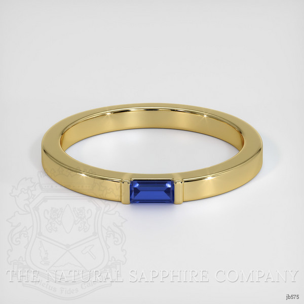 18K Yellow Gold Blue Sapphire Men's Wedding Band