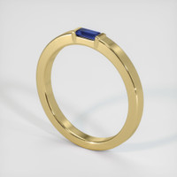 18K Yellow Gold Blue Sapphire Men's Wedding Band Image